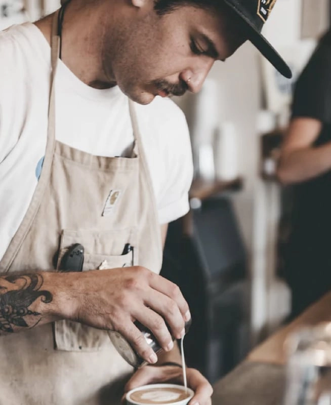 A man making coffee with passion