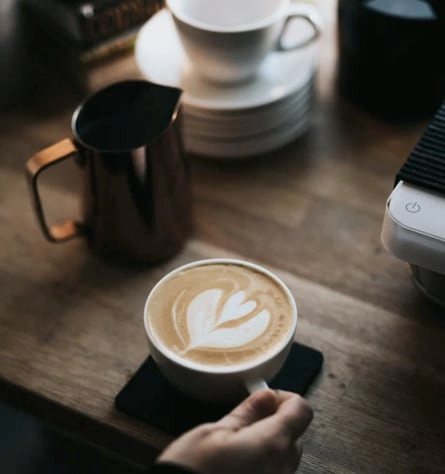 Coffee with heart shape